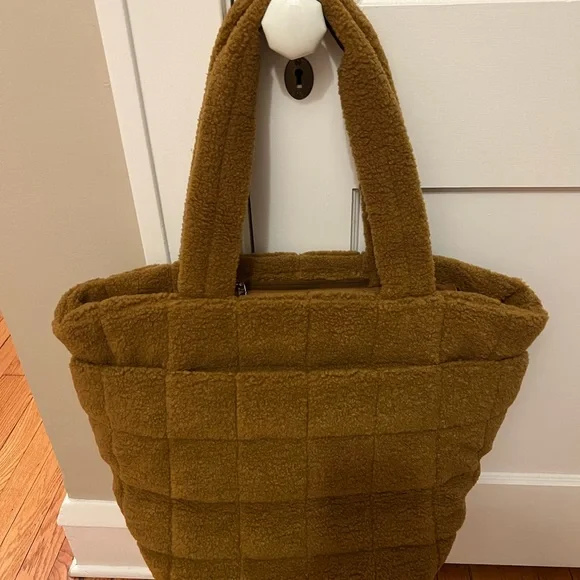 NWT Lululemon quilted grid tote bag 26L yoga brown burnt caramel - Picture 7 of 10